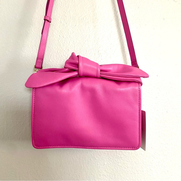TED BAKER Pink Bow Top handle handbag with long adjustable shoulder cross body - Picture 1 of 16